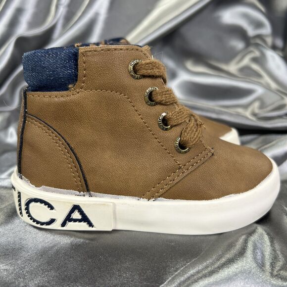 Nautica Palar Toddler’s 5 Chukka Boots  Dress Lace Up Zipper Ankle Tan Fall - Picture 4 of 16